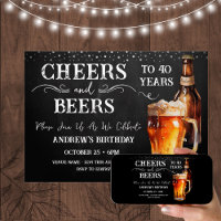 Salutations et bières 40e anniversaire Rustic Invi