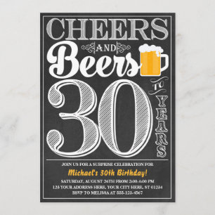 Invitation Salutations et bières à 30 ans Anniversaire Invita