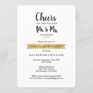 Invitation Salutations pour l'avenir M & Mme Engagement Party