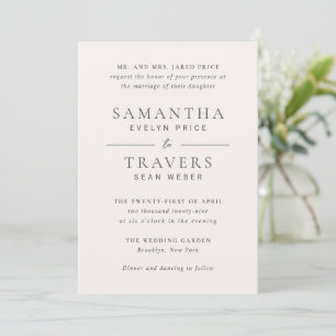 Invitation Samantha Grey Mariage traditionnel élégant