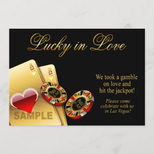 Invitation SAMPLE Mariage de style Casino   Papier : mat