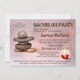 Invitation Samurai Zen Stones Bachelor Party personnalisable