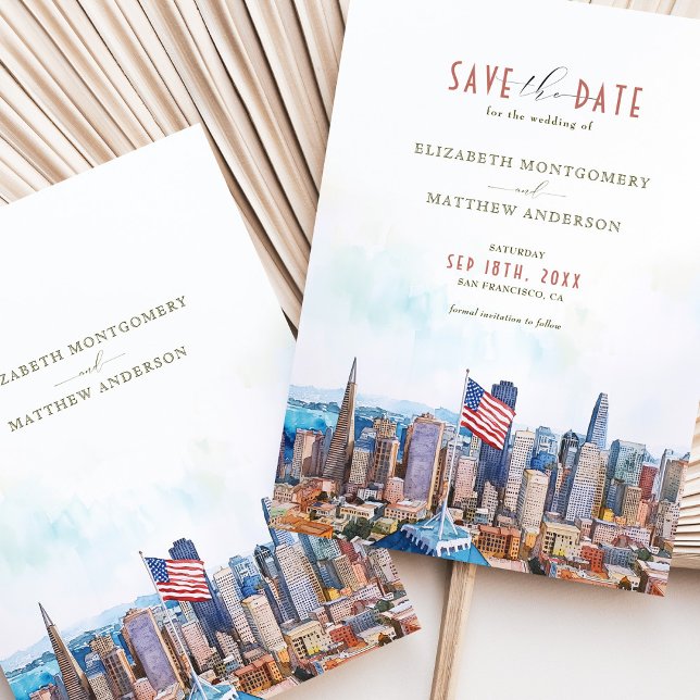 Invitation San Francisco Skyline Enregistrer la date Destinat (Créateur téléchargé)