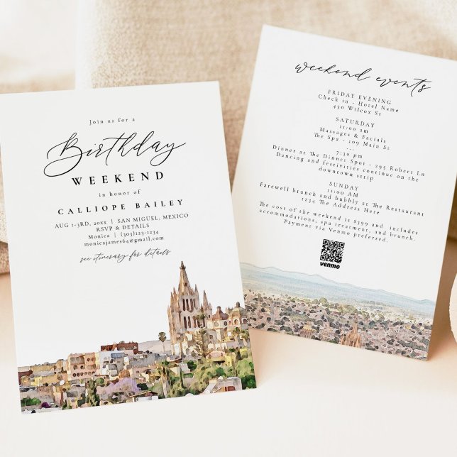 Invitation SAN MIGUEL MEXICO Voyage Anniversaire (Créateur téléchargé)