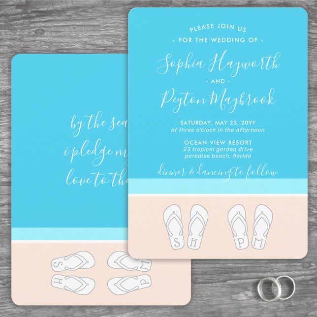 Invitation Sandales personnalisées avec monogramme Mariage à  (Créateur téléchargé)