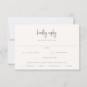 Invitation Sandy Beige Beach Wedding Meal Choice RSVP Card