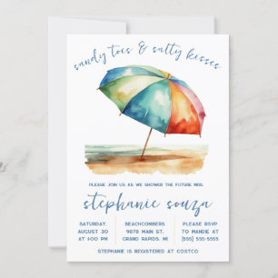 Invitation Sandy Toes & Salty Kisses, Fête des mariées de pla