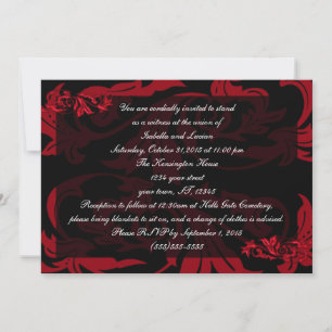 Invitation Sang Rouge Vampire Damask Goth Mariage