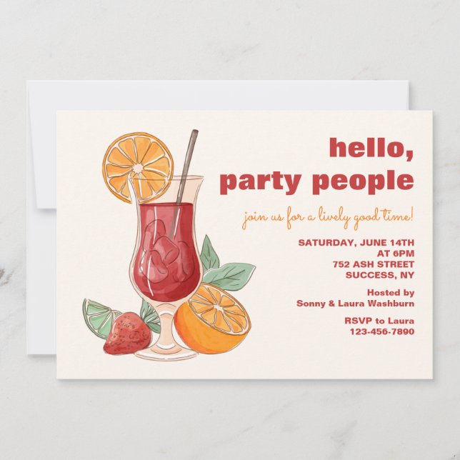 Invitation Sangria Glass Party (Devant)