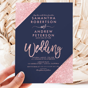 Invitation Sangria parties scintillant typographie marine ble