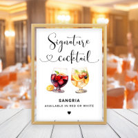 Sangria Signature Cocktail Signe de script de coeu