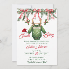 Invitation Santa Baby Christmas Baby Shower