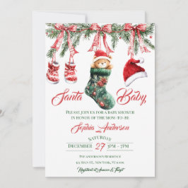 Invitation Santa Baby Christmas Baby Shower
