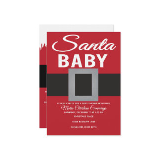 Invitation Santa Baby Christmas Time Baby Shower