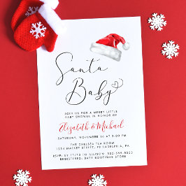 Invitation Santa Baby Fête de Bébé de Noël pour les couples