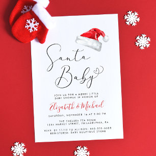 Invitation Santa Baby Fête de Bébé de Noël pour les couples