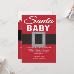 Invitation Santa Baby Noël Time Baby Shower
