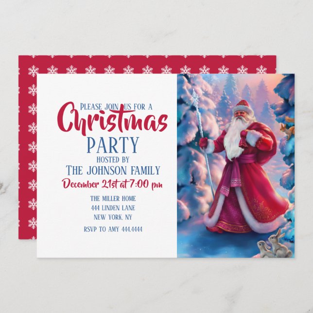Invitation Santa Claus (Devant / Derrière)