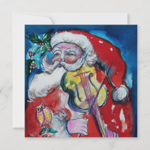 Invitation SANTA CLAUS AVEC VIOLIN - CHRISTMAS PARTY Ice