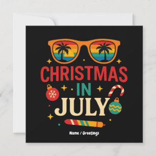 Invitation Santa Claus Lunettes de soleil plage Noël en juill