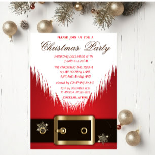 Invitation Santa Claus Suit Christmas Corporated Party
