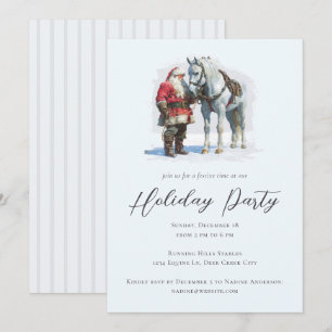 Invitation Santa Clause Horse Equestrio Fête Equestre
