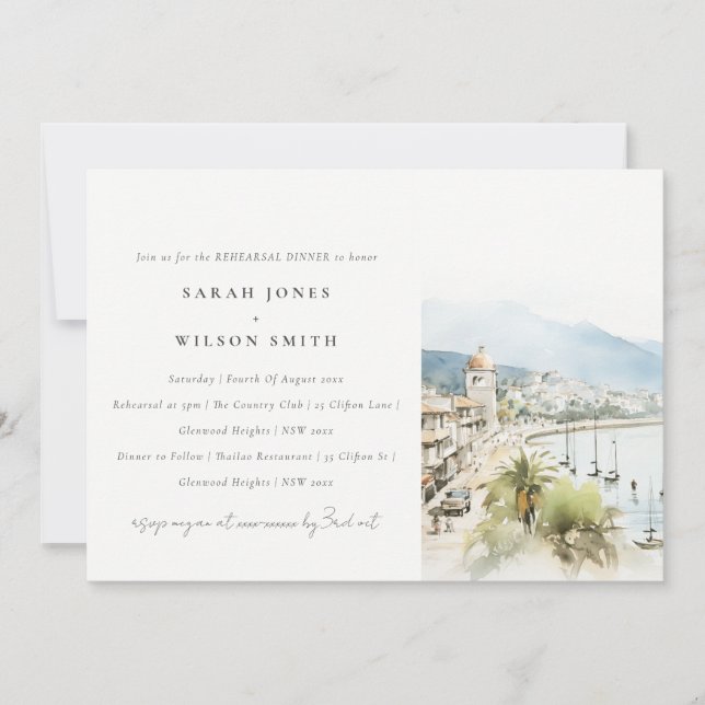 Invitation Santa Marta Colombia Landscape Rehearsal Dinner (Devant)