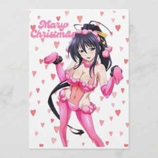 Invitation Santa Sexy Mariage de Noël Rose Anime Diva