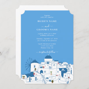 Invitation Santorin Destination Mariage de l'île grecque
