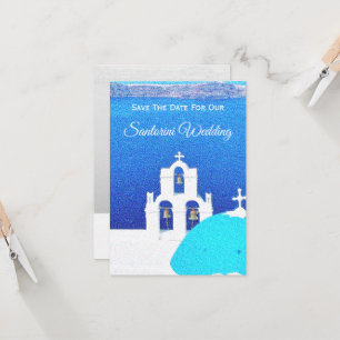 Invitation Santorini Enregistrer le Mariage de date