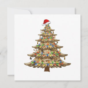 Invitation Sapin de Noël Camouflage Vétéran Militaire Drôle