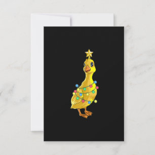 Invitation Sapin de Noël Canard Lumières Décor Étoile Cadeau 