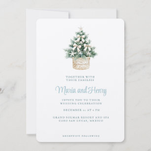Invitation Sapin de Noël côtier   Mariage sur la plage