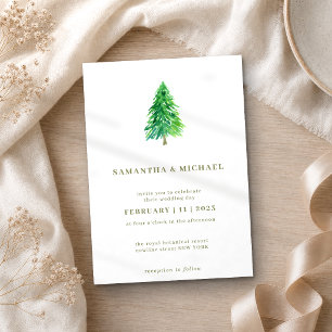Invitation Sapin de Noël d'hiver Simple Mariage Élégant