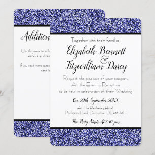 Invitation Sapphire Blue Faux Parties scintillant Soirée Invi