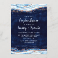 Sapphire Blue Geode Slice Couple Wedding shower