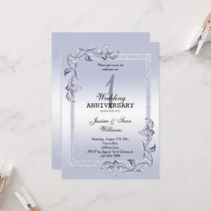 Invitation Sapphire Gem & Parties scintillant & 1er Mariage