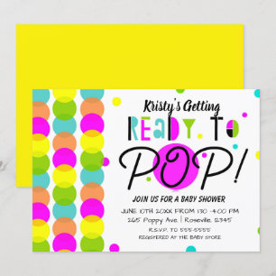 Invitation S'apprêter à faire éclater une Baby Shower Colorée