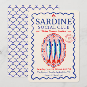 Invitation Sardine Social Club Fête d'Été Italienne