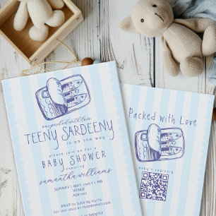 Invitation Sardines en boîte Pleines d'Amour Baby Shower