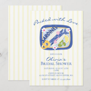 Invitation Sardines Pleines d'Amour Enterrement de Vie de Jeu
