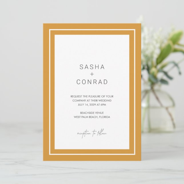 Invitation Sasha Marigold Mariage moderne (Debout devant)