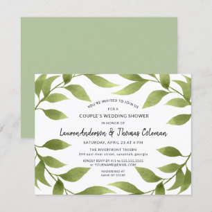 Invitation Saules d'aquarelle botanique de douche de couple