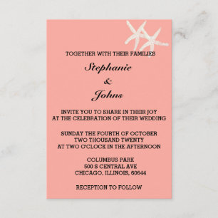 Invitation Saumon blanc d'écrevisse Mariage couleur orange pe