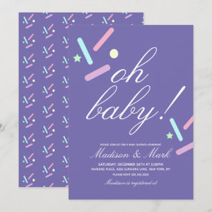 Invitation Saupoudrage minimaliste Baby shower violet