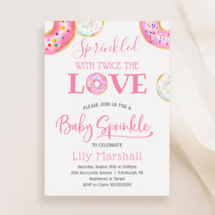 Invitation Saupoudré de beignets avec Twice the Love Twin Bab
