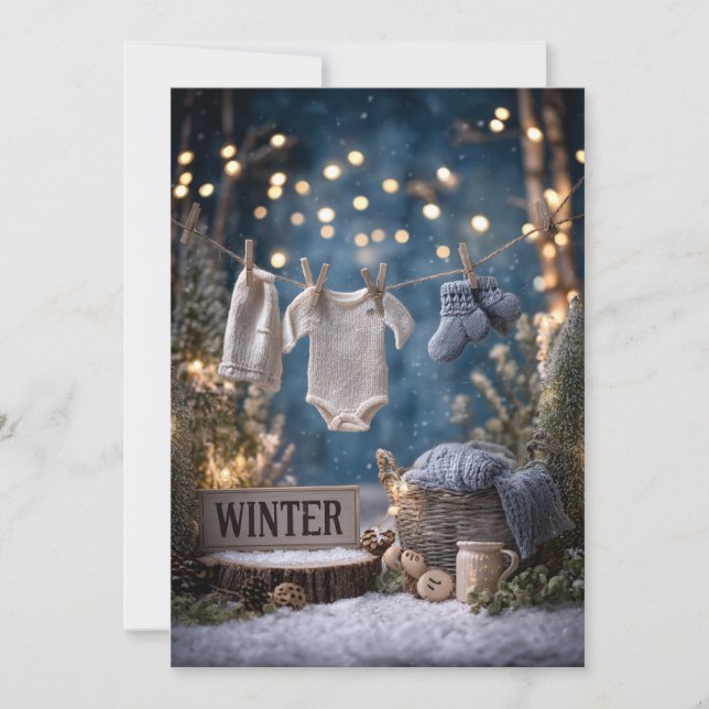 Invitation Saupoudré de neige | Hiver cosy (Devant)
