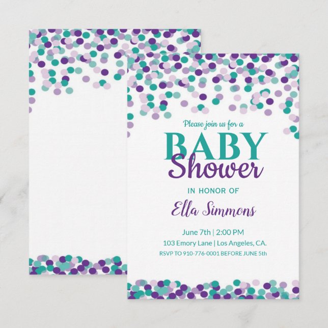 Invitation Saupoudrer bébé | BABY SHOWER (Devant / Derrière)