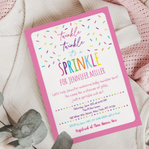 Invitation Saupoudrer de bébé rose