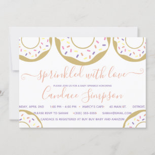 Invitation Saupoudrer de beignets d'amour Bébé Saupoudrer ros